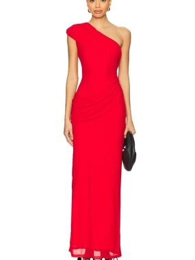 superdown One-Shoulder Red Evening Dress
